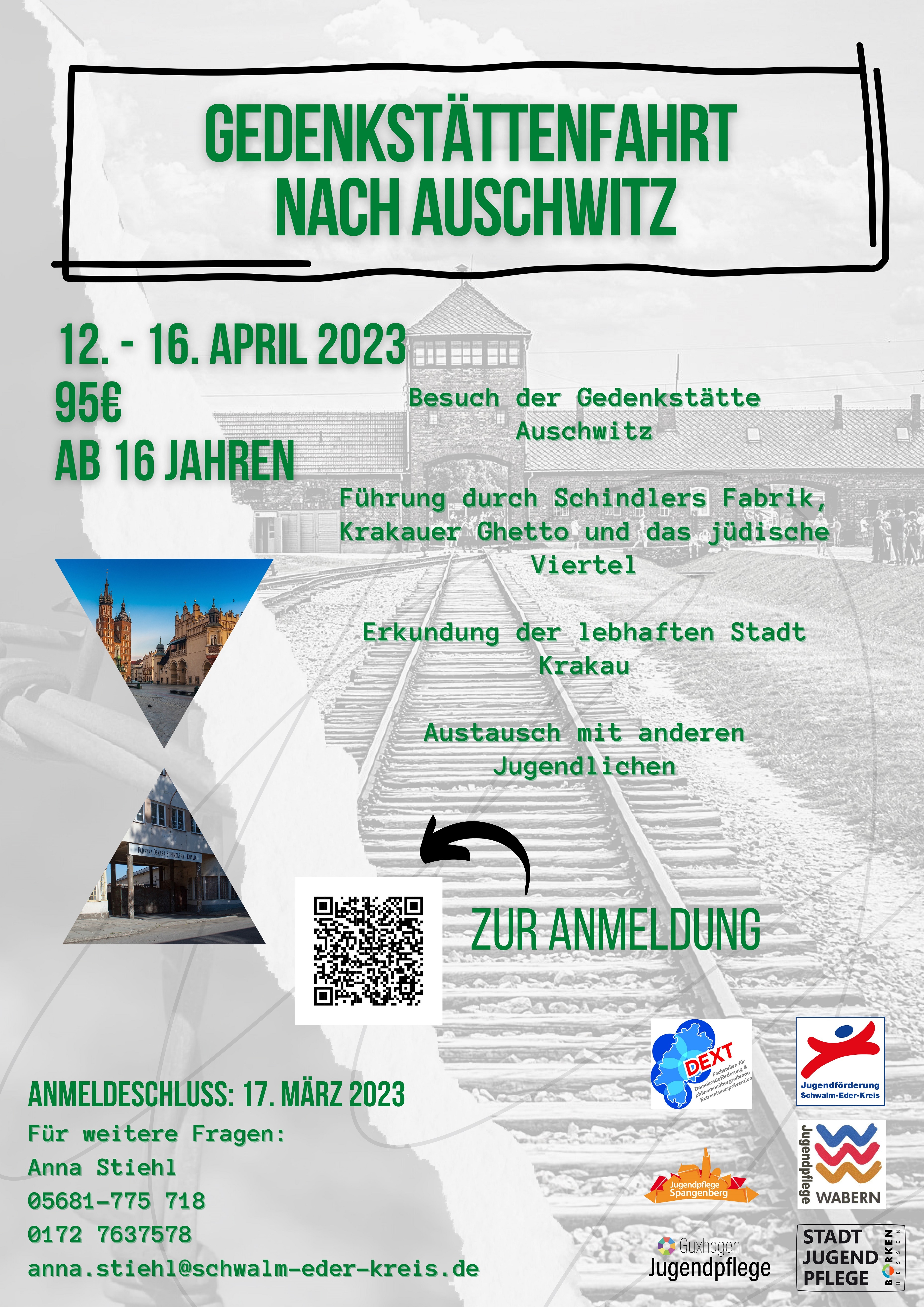 Poster Gedenkstättenfahrt Auschwitz (Hochformat))