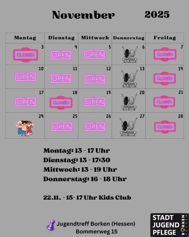 Monatsübersicht Jugendtreff - 8