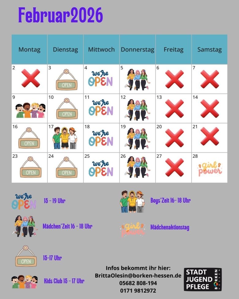 Öffnungszeiten 2026 - 2